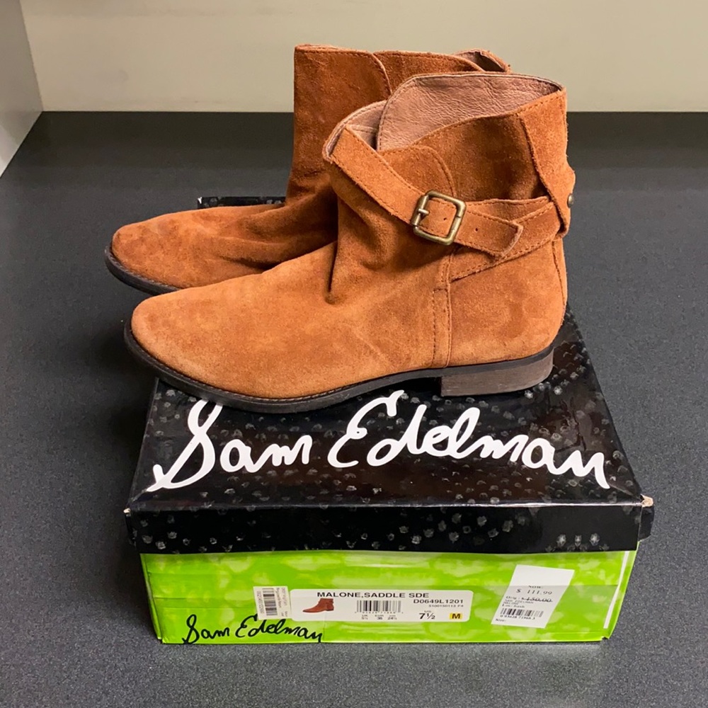 Sam Edelman “Malone” Suede Harness Ankle Boots